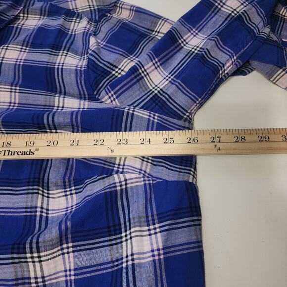 Talbots Button Up Shirt Womens 3X Plaid 100% Cotton cabincore cozycore gorpcore - Picture 6 of 10